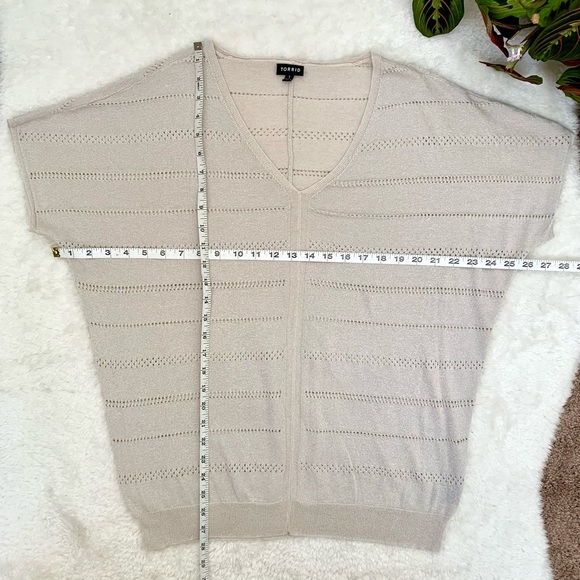 TORRID Tan Dolman Shimmer Pullover - Picture 6 of 11
